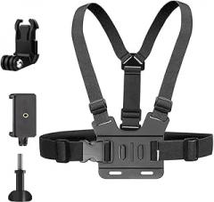 Adjustable Action Camera Phone Chest Mount Harness Holder - Universal for GoPro Hero 13-6 & DJI Osmo Action 4, Anti-Slip Breathable Strap for Hiking, Surfing, Outdoor Adventures & POV/VLOG Shooting