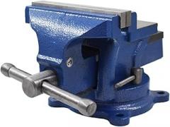 4-Inch Heavy Duty Bench Vise 360-Degree Swivel Base and Head with Anvil Home Vise Clamp-On for Crafting Painting Sculpting Modeling Electronics Soldering Woodworking