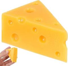 Generic Simulated Triangle Cheese Model 2.55X1.77X1.37 Inch Fake Cheese Decor for Bakery Shop Kitchen Display Photography Prop