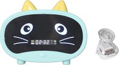 Bluetooth Speaker,Small Alarm Clock Radio for Bedrooms,Dual Alarm, LED Display,Cute Cat Ear Design Supports Memory and USB Sound Cards,FM Radio,Built in1000mHA Battery for Bedroom Office(Green)