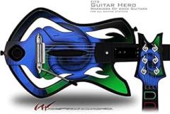 Alecias Swirl 01 Blue Decal Style Skin - fits Warriors Of Rock Guitar Hero Guitar (GUITAR NOT INCLUDED)