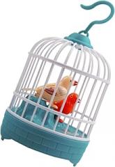 Voice Control Singing Bird Cage for Educational Electronic Decor with Artificial Bird Figures Hanging Design to Enhance Hearing and Color Recognition Skills Random Color