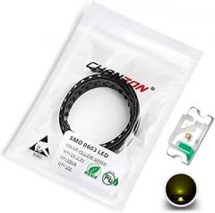 Chanzon 100 pcs SMD 0603 (1.6mm x 0.8mm) Yellow-Green LED Diode Lights 2V 20mA Lighting Bulb Lamps Electronics Components Indicator Light Emitting Diodes