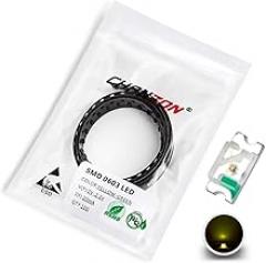 Chanzon 100 pcs SMD 0603 (1.6mm x 0.8mm) Yellow-Green LED Diode Lights 2V 20mA Lighting Bulb Lamps Electronics Components Indicator Light Emitting Diodes