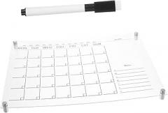 Acrylic Hanging Calendar Board Wall Month Planner Minimalist Erasable Message Board with Whiteboard Pen and Pins for Weekly Scheduling Home Office Organization Random Color