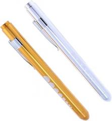 Milisten 2pcs with Pupil Gauge, LED for Nurses, Reusable Medical Pen Light with Pupil Gauge and Ruler for Student Doctors, Yellow+ Silver
