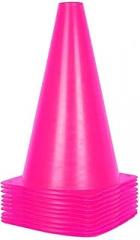 Alyoen 9 inch Traffic Cones, Plastic Sport Cones, Pink Soccer Training Cones for Outdoor Activity & Festive Events (Sets of 10/15/ 20)