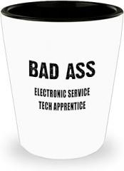 Amorfos Funny Electronic Service Tech Apprentice Gifts For Women And Men - Shotglass For Practitioner Or Student, Creative Electronic Service Technician Apprentice Shot Glass