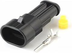 5/2 Pin Car Waterproof Electronic Wire Connector Tail Clip Male Female AMP Cable Electrical Harness Plug 282080-1 282104-1(Purple)(Black)