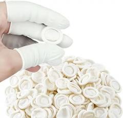 AKOAK Latex Finger Glue (Approx 100 Pieces), Disposable Latex Finger Covers, Medium Anti-Static Finger Protection Finger Covers for Electronic Repair, Industrial, Cosmetic, Pet and More