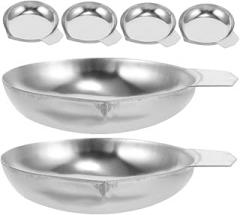 UPKOCH 6pcs Stainless Steel Weighing Pan Accurate Electronic Measurement Trays for Jewelry Gemstone and Powder Resistant Kitchen Scale Cups for Laboratory Use