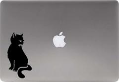 Cat Wild Silhouette Left Version 1 Vinyl Decal Sticker for Computer MacBook Laptop Ipad Electronics Home Window Custom Walls Cars Trucks Motorcycle Automobile and More (Black)