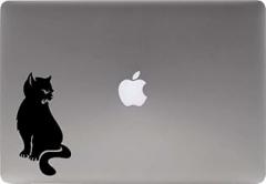 Cat Wild Silhouette Left Version 1 Vinyl Decal Sticker for Computer MacBook Laptop Ipad Electronics Home Window Custom Walls Cars Trucks Motorcycle Automobile and More (Black)