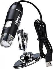 Kisangel Portable USB Microscope High Definition Electronic Magnifier for Phone Repair Home Use Science Experiments with Computer Connection Black