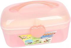 Clear Pink 2 Layers Rectangle Shape Electronic Components Storage Box (id: 6de f40 9b3 728 5a4