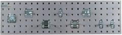 Pegboard Strip, Silver, Square, 9