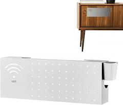 WiFi Box Hider - Wall Mount Carbon Steel Multifunctional Organizer - WiFi Router Storage Cabinet | for Electronics Network Outlet Output Guards Connection Living Room TV Desktop Book Basket