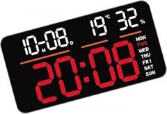 Oversized Electronic Clock: Alarm Mode Remote & Wall/Desk Mount Design for Minimalist Spaces Contemporary ABS Digital Timer