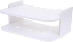 Uonlytech Wall-Mounted Router Shelf with Ventilation Multipurpose Storage Rack for Living Bedroom Small Wall Display Shelf for Home Decor and Electronics