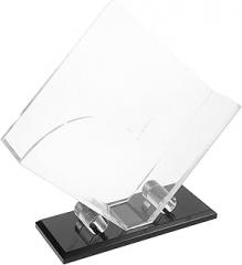 Milisten Acrylic Napkin Holder for 11.5cm Square Napkins, Upright Black Base Tissue Dispenser, Guest Towel Holder Tray for Bathroom and Dining Table Use