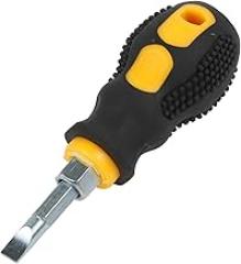 Mini Short Handle Screwdriver with Non Slip Rubber Grip Transparent PVC Handle Compact Flat and Head Tool for DIY Repairs Home Projects Electronics(Encapsulation Handle)
