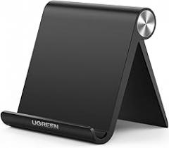 UGREEN Cell Phone Stand Holder for Desk Adjustable Compatible with iPhone 13 12 Pro Max 11 SE XS XR 8 Plus 6 7 Galaxy Note20 S20 S10 S9 S8 Foldable Black