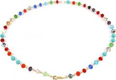 Milisten 2pcs Colorful Crystal Beaded Glasses Chain Alloy Necklace with Lobster Clasp, Anti-drop Eyeglasses Rope for Women Mask Holder, Handmade Beaded Pendant for Outdoor Use Random Color