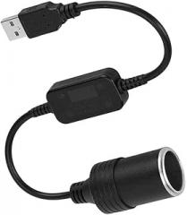 36cm Cigarette Lighter Adapter, Cigarette Lighter Plug USB Port to 12v Car Cigarette Lighter Socket Female Converter Adapter Cord Fit for Driving Recorder, Electronic Dog, Car Charger