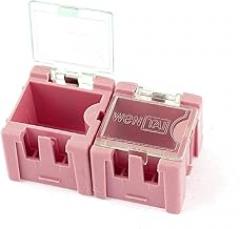 NEW LON0167 2Pcs Plastic SMT SMD Electronic Components Storage Box Organizer Pink(2Pcs Kunststoff SMT SMD Elektronische Komponenten Aufbewahrungsbox Organizer Pink
