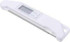 BESPORTBLE Folding Digital Barbecue Thermometer with Probe, Electronic Meat and Kitchen Food Thermometer for Grilling and Baking, White, Portable Cooking Temperature Gauge