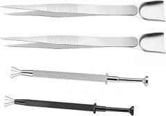 4 Piece Jewelry Pliers Set with Nonslip Grip for Precisions Crafting and Electronic Repair Piercing Ball Twisters