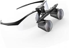 Black Frame Loupes Binocular Magnifier Glasses 420Mm Working Distance Lab Surgical Medical Goggles for Dentistry, Jewelers, Electronics,Magnification:2.5X