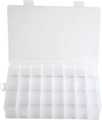 Plastic Organizer Box 24 Grids With Lockable Lid For Jewelry,Beads,Screws,Sewing And Electronic Parts,Portable Dustproof Container