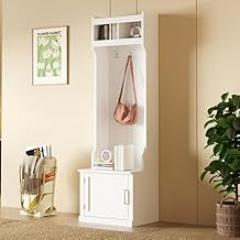Hall Tree Entryway Bench, Coat Rack with Shoe Storage, 23.6