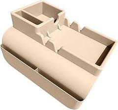 Storage Cup Holder with Multiple Pockets and Double Slots for Electronic Charging Ports Silicone Armrests Storage Organisers