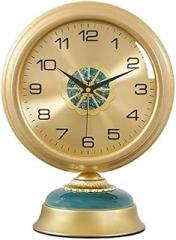 Table Clock Electronic Silent Desk Clocks Retro Design for Living Room Metal Easy to Read for Living Room Bedroom Bookshelf Decor Desk Clock
