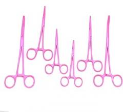 Ultimate Hot Pink Hemostat Set, 6 Piece Ideal for Hobby Tools, Electronics, Fishing and Taxidermy