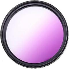 Graduated Gradual Color DSLR Camera Lens Filter 49mm 52mm 55mm 58mm 62mm 67mm 72mm 77mm Blue Red Orange Lens Filter Excellent(49mm,Gradual Purple)