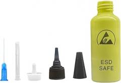 Solvent Bottle,65mL Alcoholic Bottle Dispenser with Stainless Steel Needle Glues Droppers for Phone Electronics Board