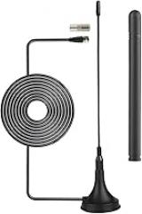 DVB-T HDTV Antenna 2 dBi VHF UHF Mini TV Antenna with Magnetic Base and Dual Replacement Antenna Rods 50 Miles Indoor Digital TV Antenna RG174 3m/9.84ft Coax Cable for DVD DVB-T Devices