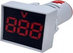 1Pcs Mini 22MM AC 60-500V VoltTrackier Metier Square Panel LED Voltage Trackier Metier Indicator Light Tester Red Blue Yellow Grrien White New 2026 High for Reliable Electronic Component