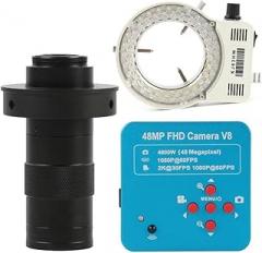 Microscope 1080P 48MP 55MP USB Industrial Electronic Digital Trinocular Microscope Camera(D 130x Lens with led)