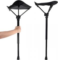 Milisten Portable Folding Camping Stool Lightweight Outdoor Chair Compact Collapsible Seat for Hiking Fishing Beach and Gardening with Carry Bag Black