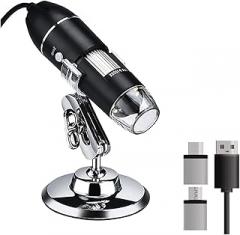 Microscopes Equipment 1600X Portable Electronic Digital Microscope for LED Magnifier Camera Handheld USB Microscope(1600X 3 in 1 USB)