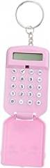 2pcs Mini Pocket Size Arithmetic Calculator for Students, Portable Electronic Cartoon Counting Tool with Battery Solar Power, Pink Cute Design for School and Office Use