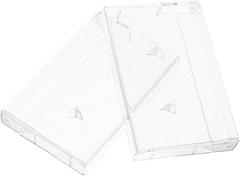 Unomor 2PCS Transparent Tape Cases Clear Plastic Storage Boxes for Music Cassettes Dustproof Organizer for Tapes and Accessories Compact and Versatile Design