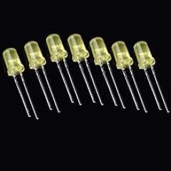 3MM 5MM LED Diode Light Assorted Kit, Electronic Componen DIP Lamp Emitting Diode Led Light red Orange Yellow Green Blue White(5mm Yellow)