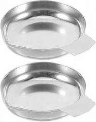 Homoyoyo 2pcs Stainless Steel Weighing Trays for Kitchen and Store Use Scale Pans for Food and Jewelry Reusable Trays for Electronic Scales