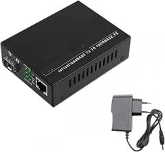 Gigabit SFP LC Multimode Module Fiber to RJ45 Ethernet Media Converter Fiber Optic Transceiver with 1.25G SFP LC Module(1PCS UK Adapter)