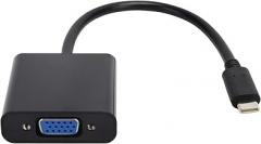 Qiilu TypeC to VGA Converter 10Gbps USB 3.1 HD 1080P Video Adapter Cable 15Pin Female High Performance